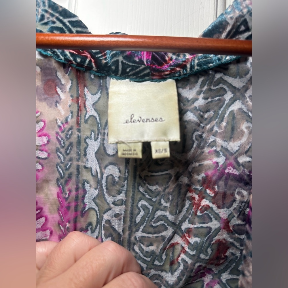 Elevenses Pink and‎ Black Patterned Cardigan - Picture 3 of 6